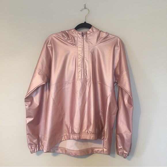 CALIA by Carrie Underwood Jackets & Blazers - Women’s Anywhere Rose Gold Metallic Foil Perforated Half Zip Jacket